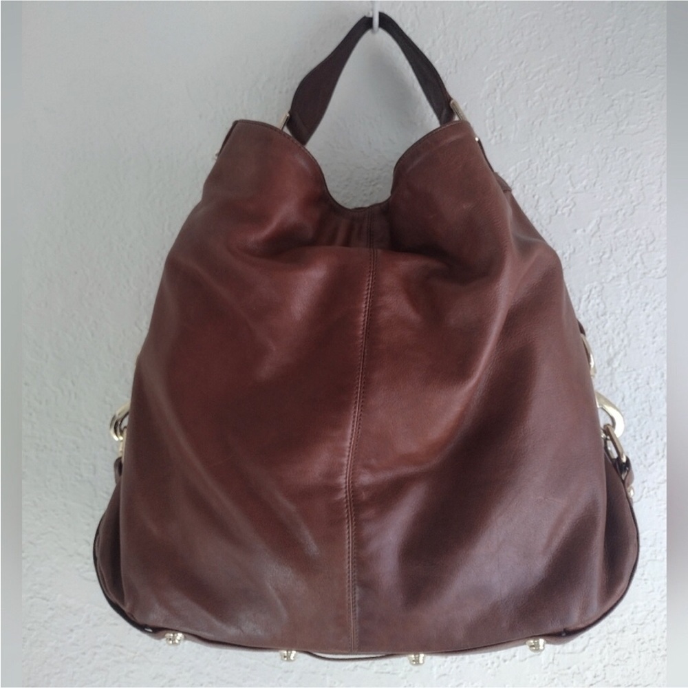 Rebecca Minkoff Y2K Nikki Brown Leather Gold Hardware Hobo Bag